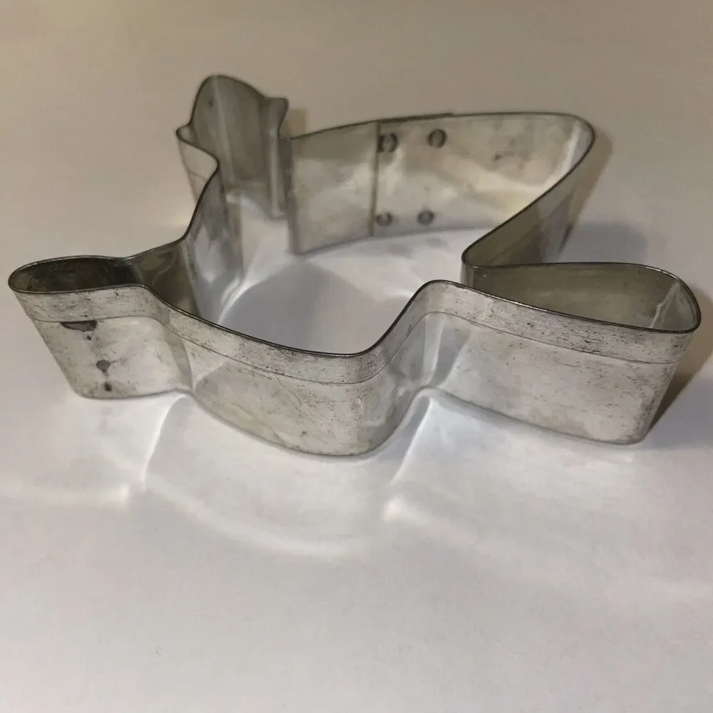 Vintage Pair Cookie Cutters Ghost Witch On Broom *SOME TARNISH*